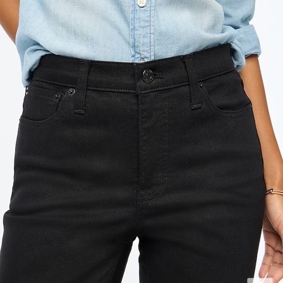 J Crew Factory Mid Rise Flare crop black jean all-day stretch size 26 NWT BT057 - Picture 2 of 12